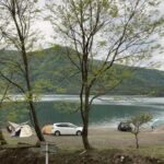 山梨県　西湖　キャンプ場